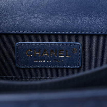 Chanel Calfskin Quilted North South Boy Flap Navy 6 of 9