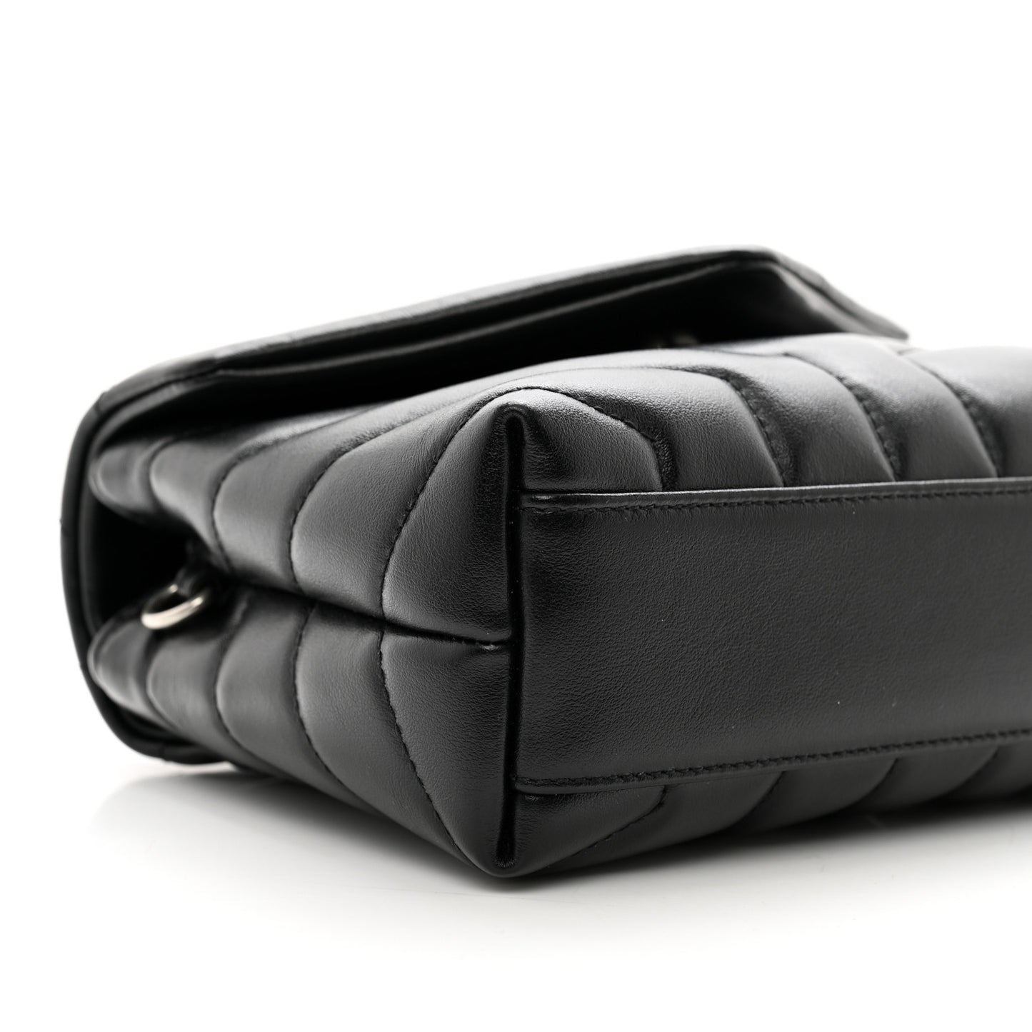 Calfskin Y Quilted Monogram Toy Loulou Crossbody Bag Black
