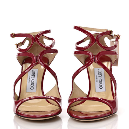 Jimmy Choo Patent Calfskin Lance Sandals 36.5 Raspberry 2 of 9