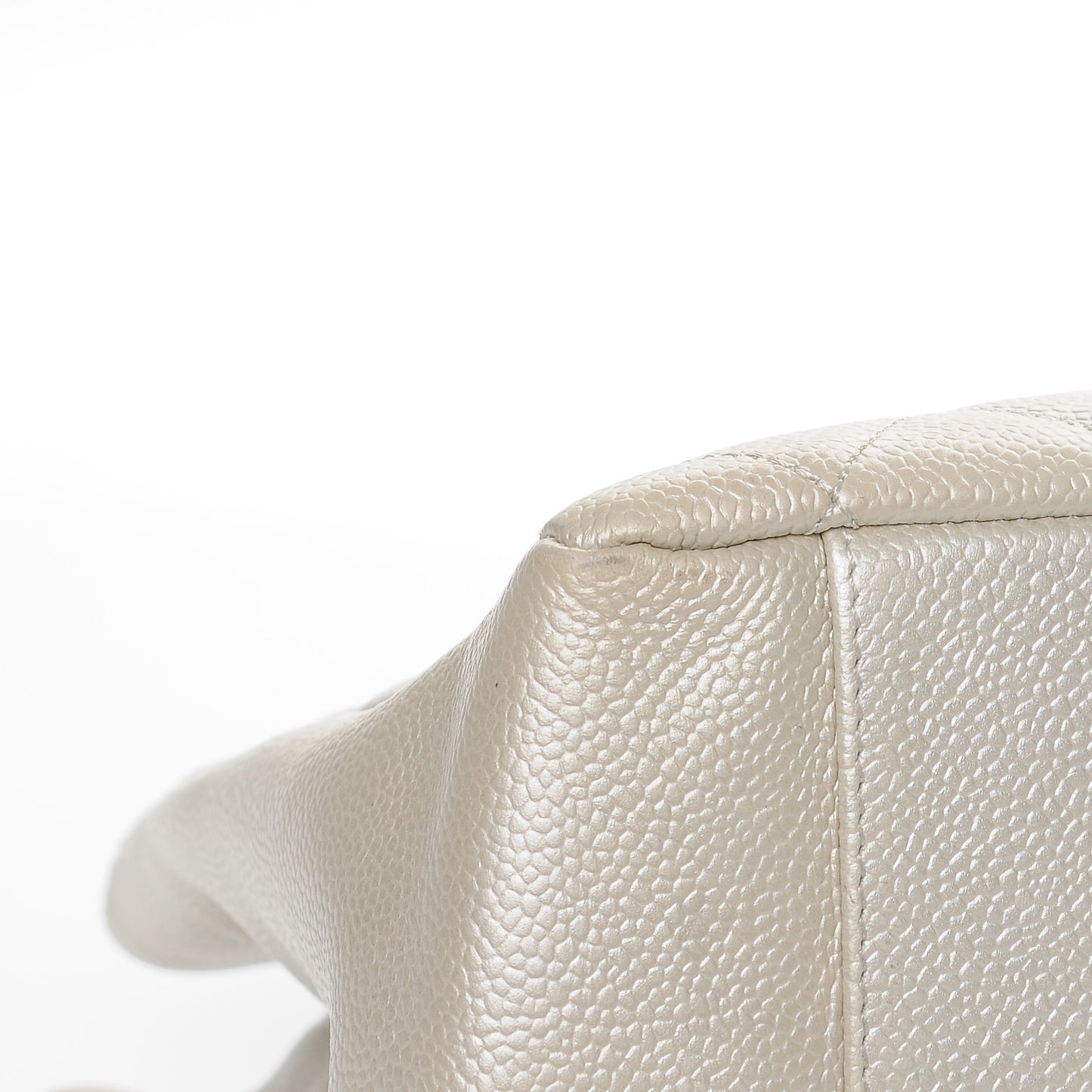 Caviar Quilted Grand Shopping Tote GST Pearl