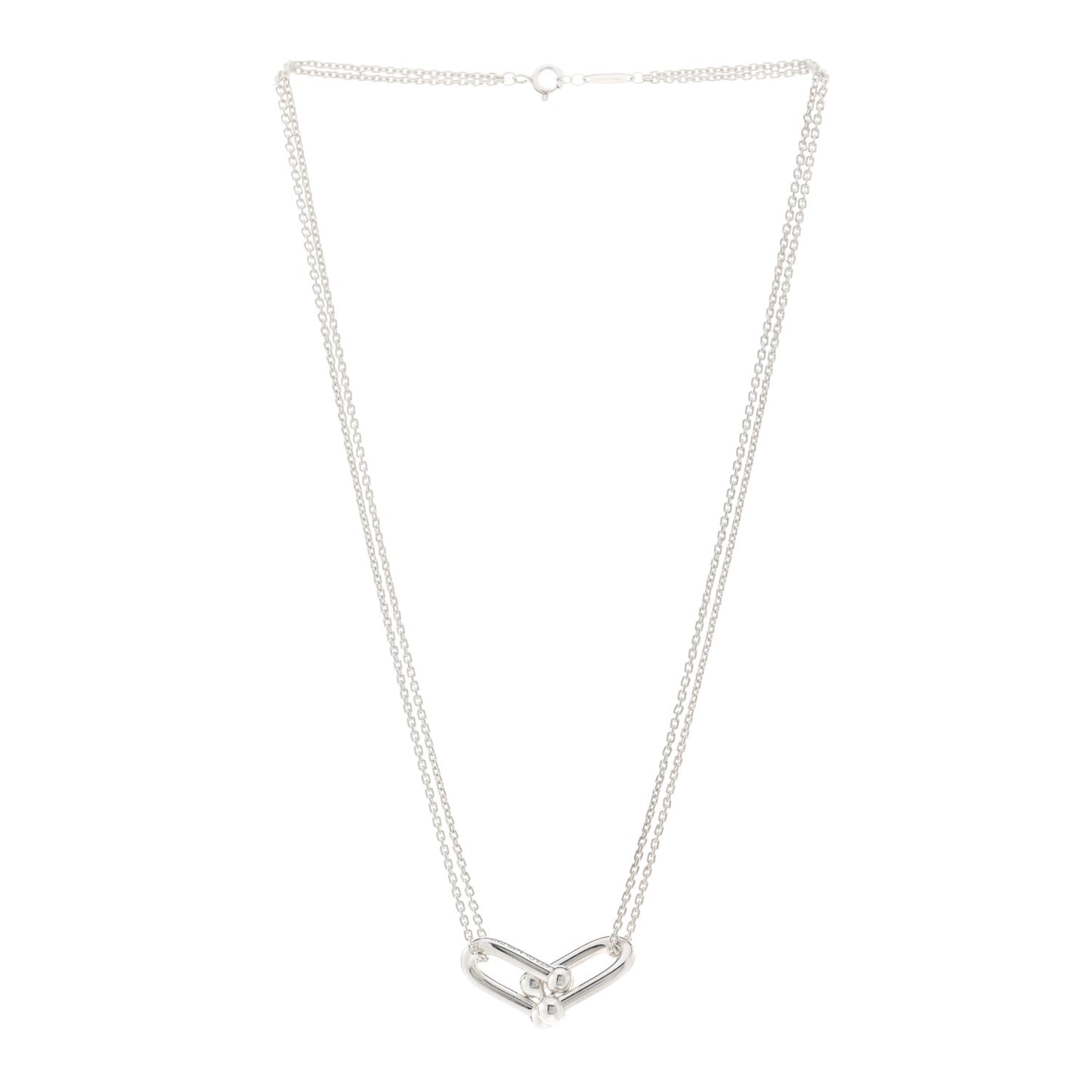 Sterling Silver Double HardWear Link Pendant Necklace