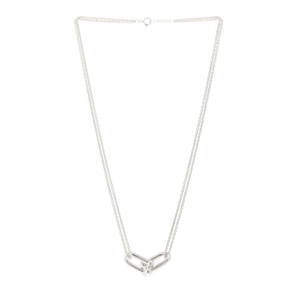 Tiffany Sterling Silver Double HardWear Link Pendant Necklace 3 of 4
