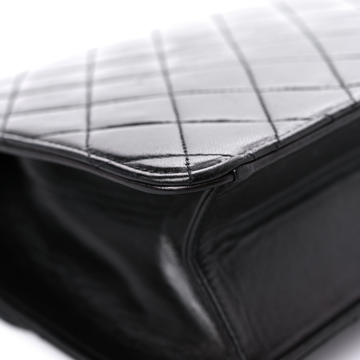 Lambskin Quilted Medium Single Flap Black