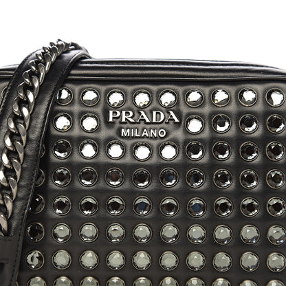 Prada Nappa Impunture Diagramme Embellished Crossbody Bag Black 9 of 9