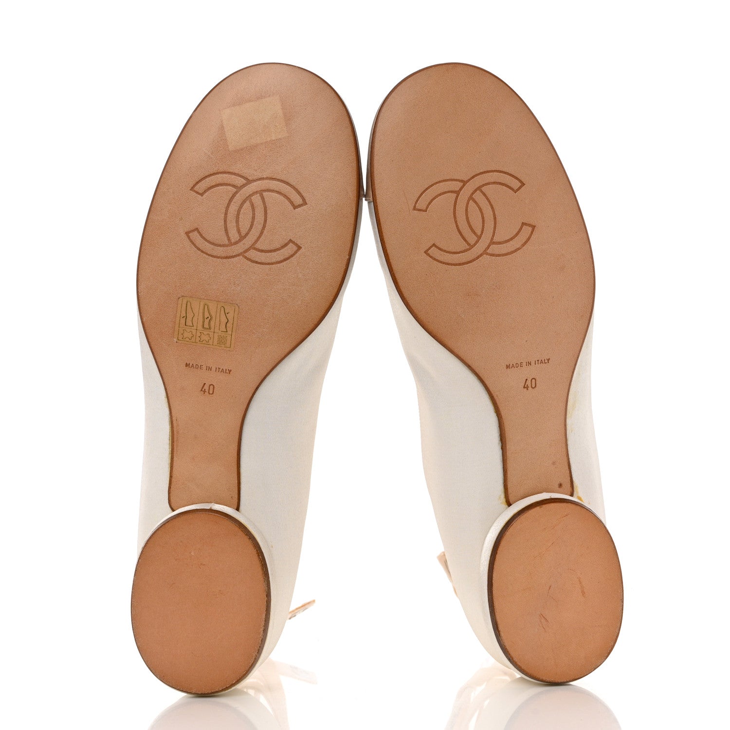 Chanel Satin Cap Toe Ballerina Ankle Wrap Flats 40 White Beige 5 of 12