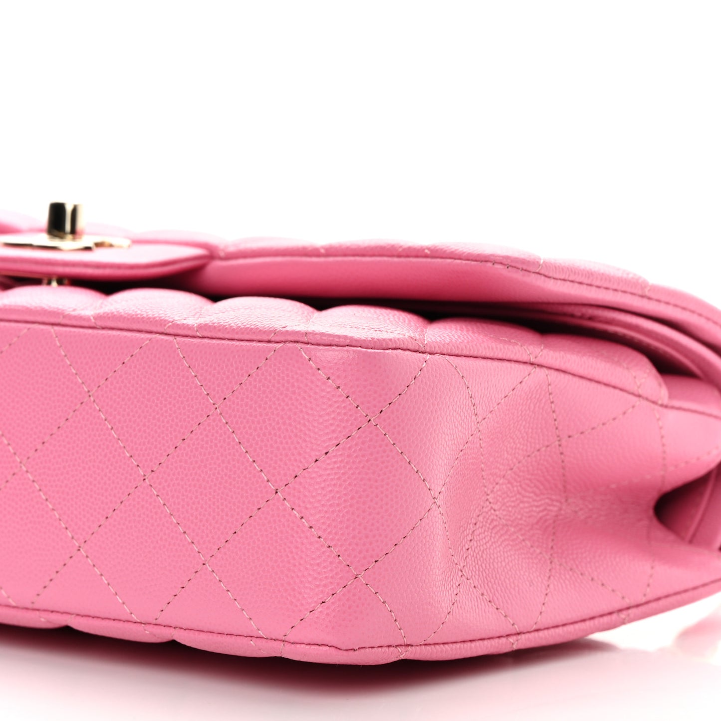 Caviar Quilted Medium Double Flap Pink