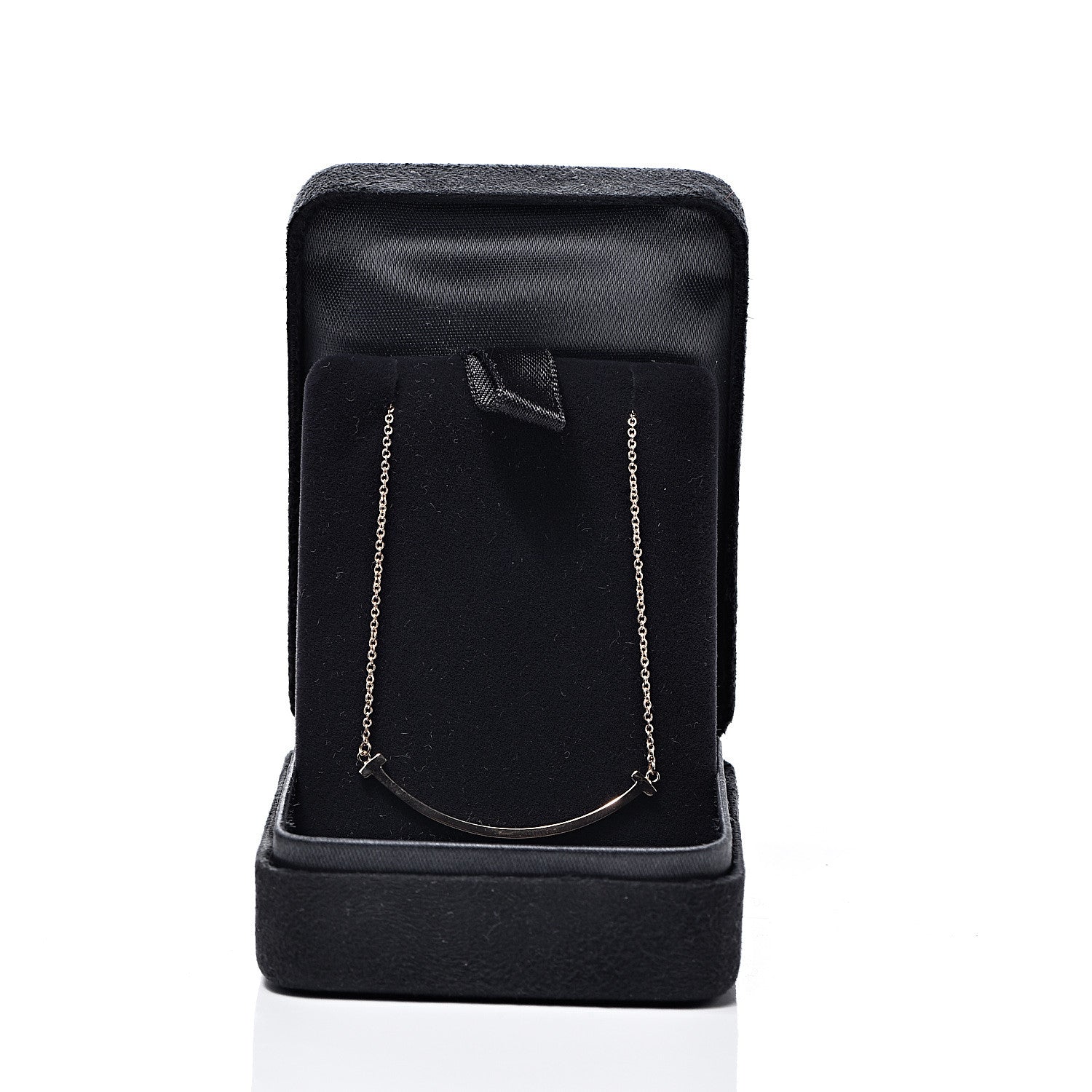 Tiffany 18K Rose Gold Small T Smile Pendant Necklace 5 of 5