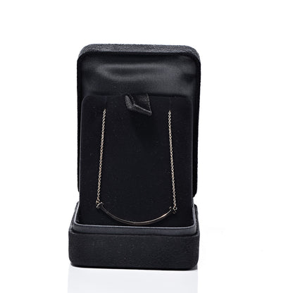 Tiffany 18K Rose Gold Small T Smile Pendant Necklace 5 of 5