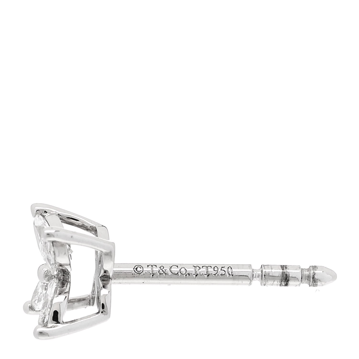 Tiffany Platinum Diamond .19ct Mini Victoria Earrings 4 of 4