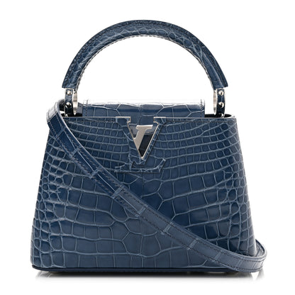 Louis Vuitton Crocodile Mini Capucines Ocean Blue 1 of 10