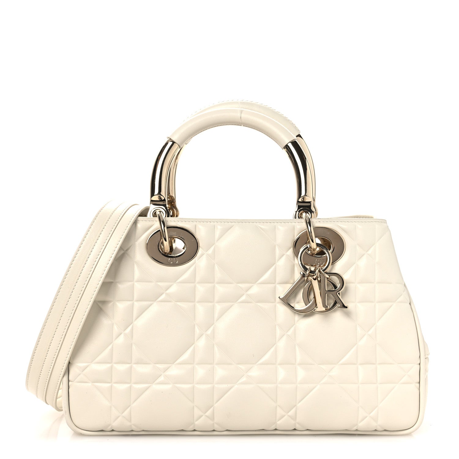 Christian Dior Calfskin Cannage Medium The Lady 95.22 White 1 of 13