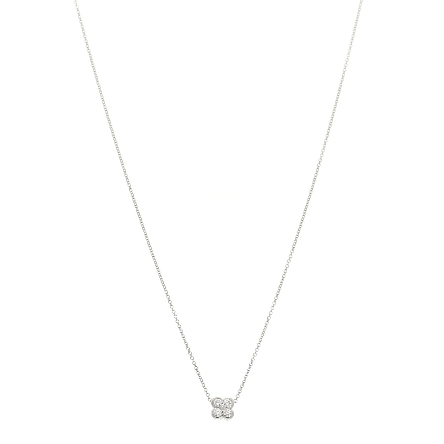Platinum Diamond .20ctw Flower Pendant Necklace