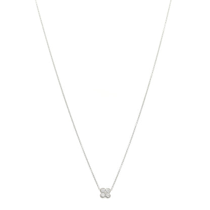 Tiffany Platinum Diamond .20ctw Flower Pendant Necklace 1 of 5