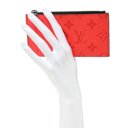 Louis Vuitton Taigarama Coin Card Holder Fire Red 2 of 7