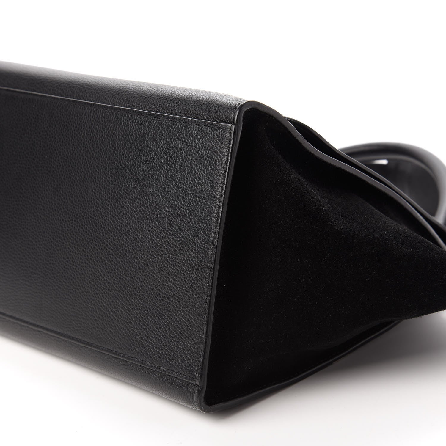 Celine Drummed Calfskin Suede Medium Trapeze Black 8 of 10