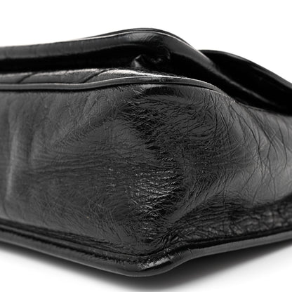 Saint Laurent Crinkled Calfskin Matelasse Monogram Medium Niki Chain Satchel Black 10 of 12