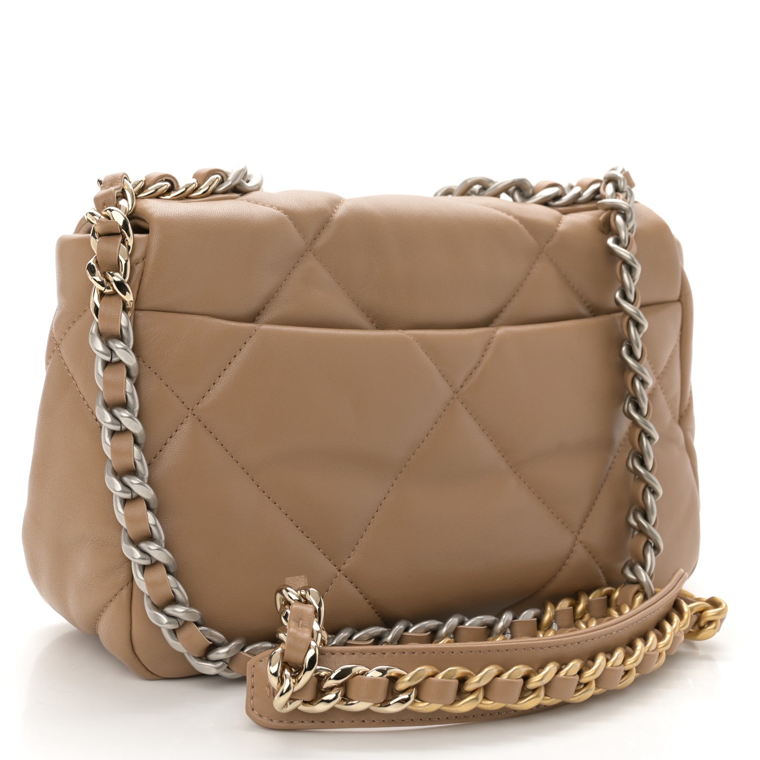 Chanel Lambskin Quilted Medium Chanel 19 Flap Dark Beige 3 of 10