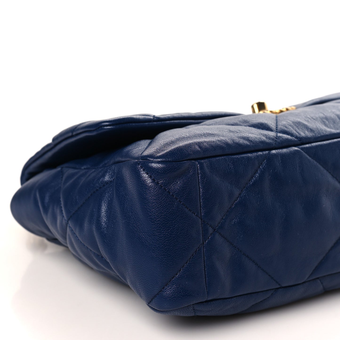 Goatskin Quilted Large Chanel 19 Flap Dark Blue