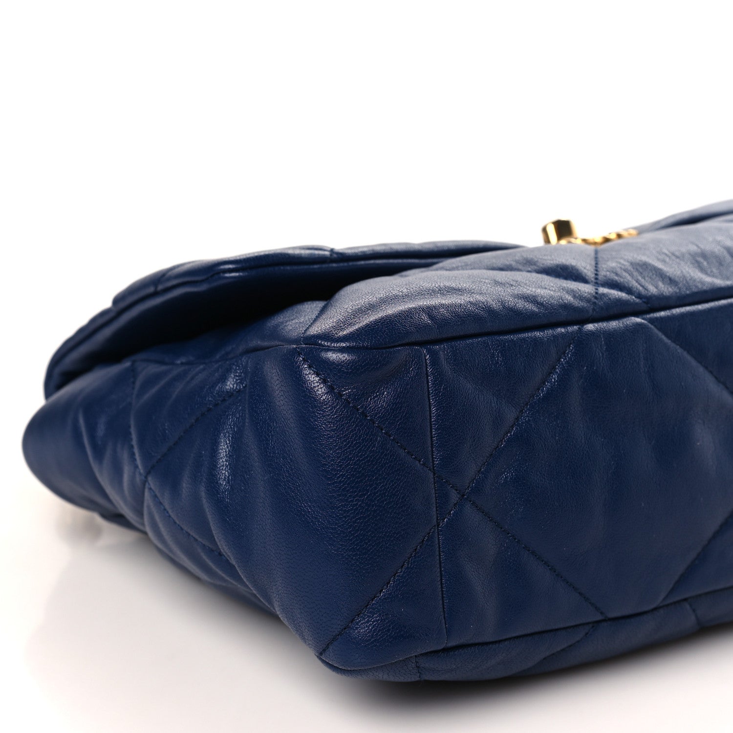 Chanel Goatskin Quilted Large Chanel 19 Flap Dark Blue 8 of 9