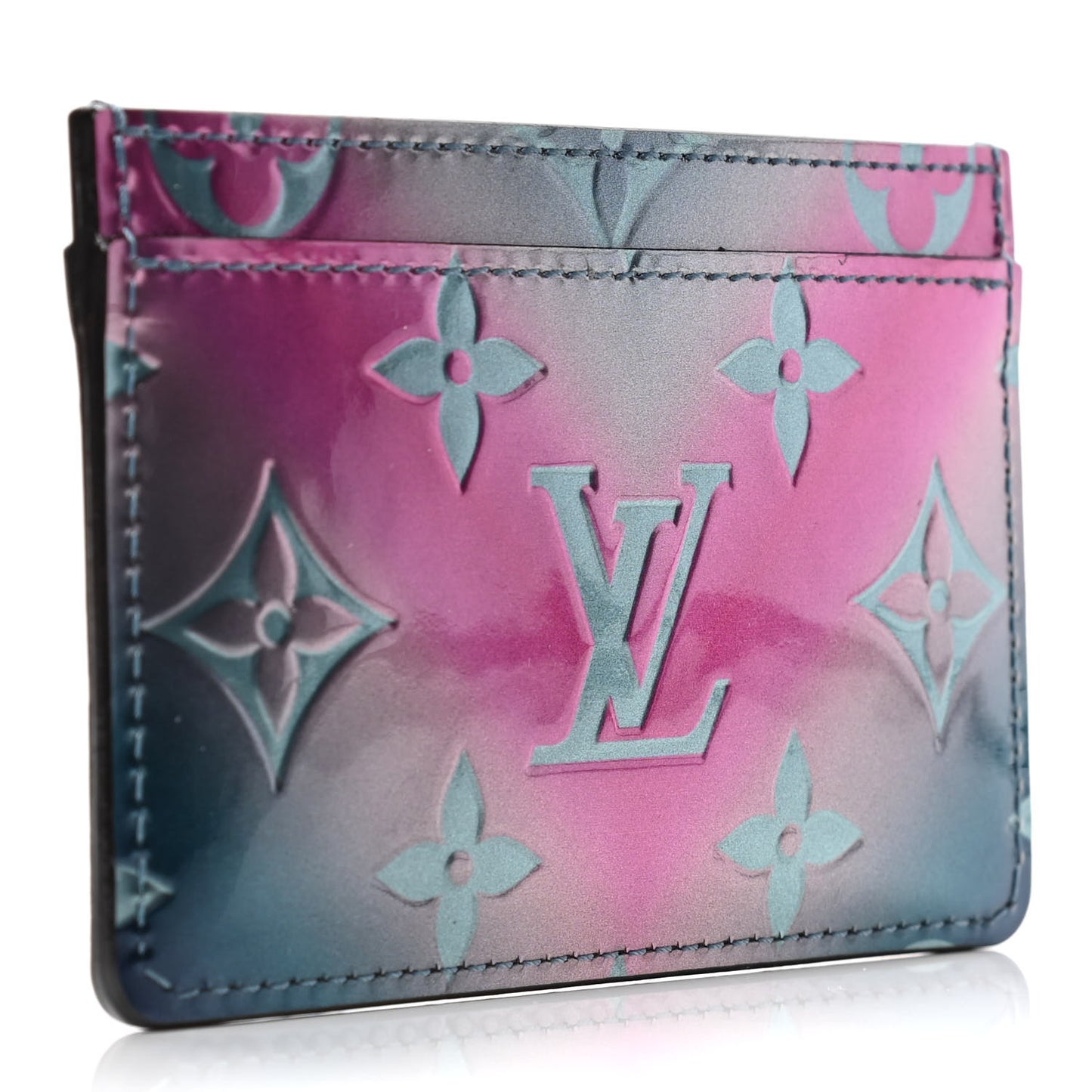 Metallic Vernis Card Holder Blue Pink