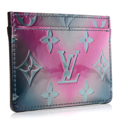 Louis Vuitton Metallic Vernis Card Holder Blue Pink 2 of 5