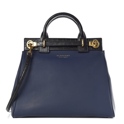 Burberry Trench Calfskin Alligator DK88 Lugggage Bag Midnight Blue 1 of 9
