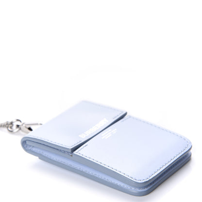 Burberry Calfskin Horseferry Print Card Case Lanyard Pale Blue 4 of 8