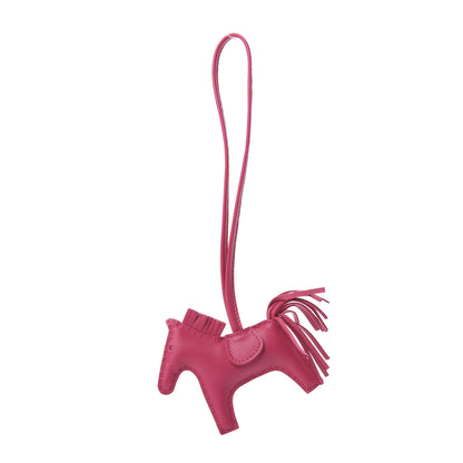 Hermes Milo Lambskin Grigri Rodeo Horse Bag Charm PM Rose Mexico 1 of 5