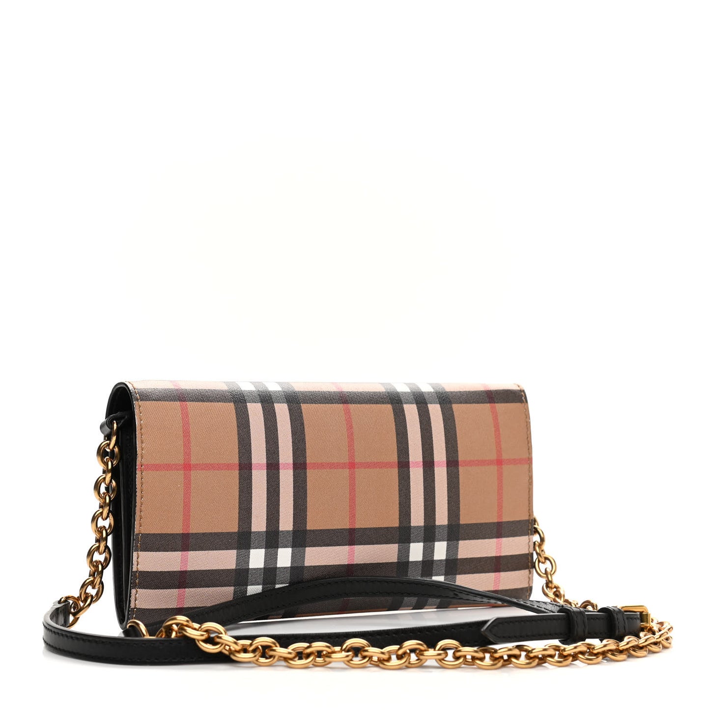 Vintage Check Henley Wallet On Chain Black