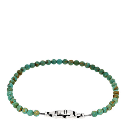 David Yurman Sterling Silver Turquoise 4mm Spiritual Beads Bracelet 2 of 4