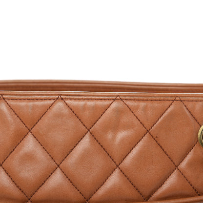 Chanel Lambskin Quilted Shopping Tote Brown 15 of 26