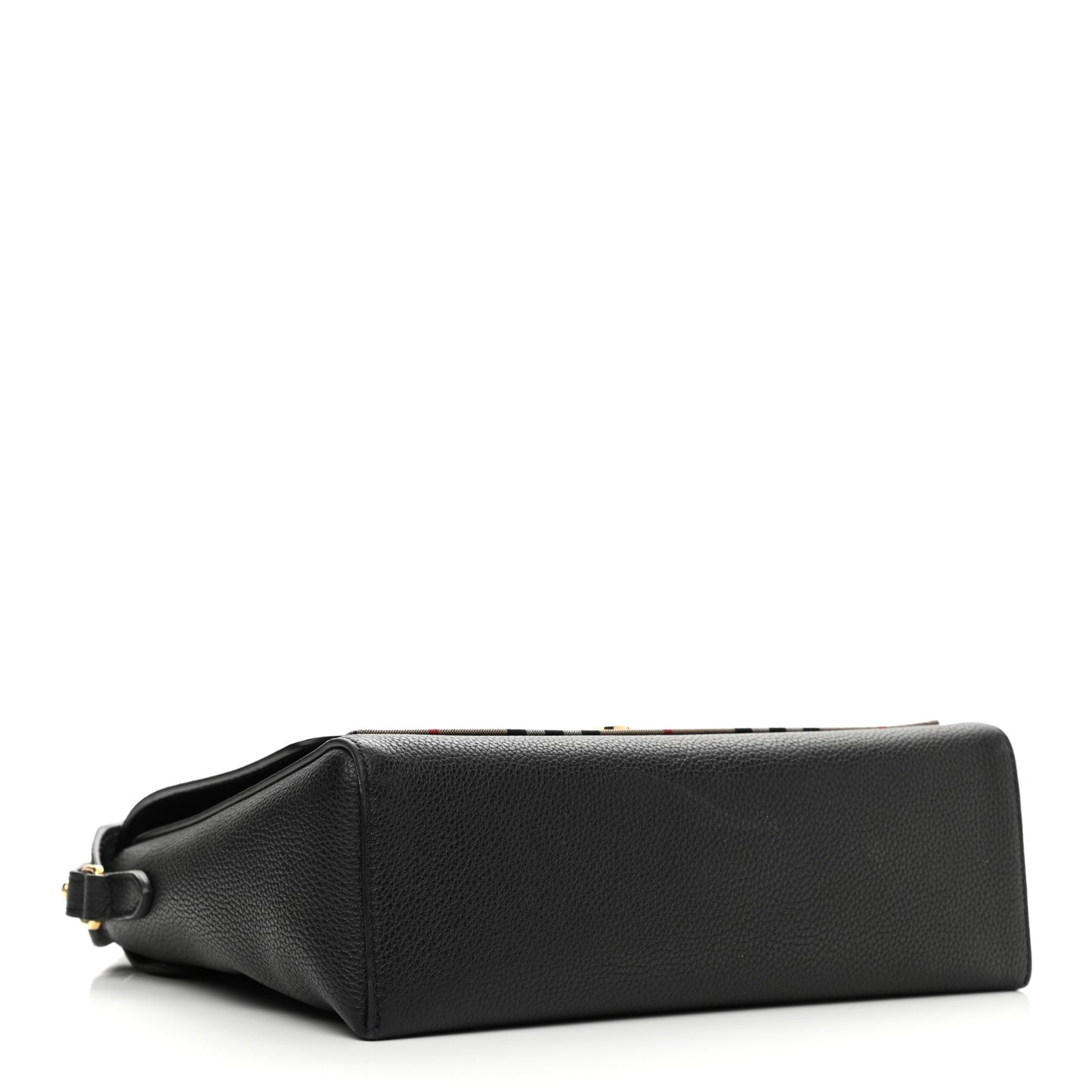 Grainy Calfskin Vintage Check Note Crossbody Bag Black
