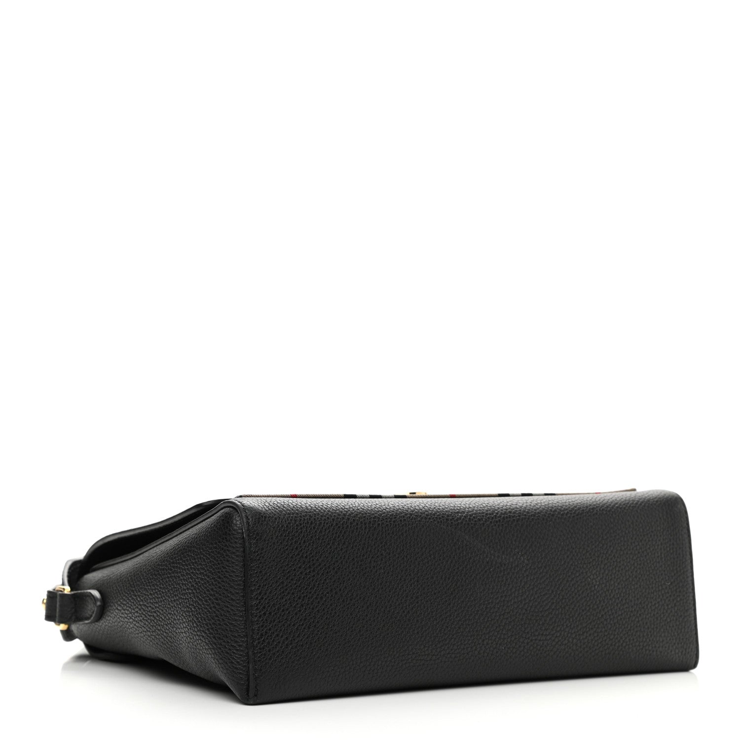 Burberry Grainy Calfskin Vintage Check Note Crossbody Bag Black 4 of 13