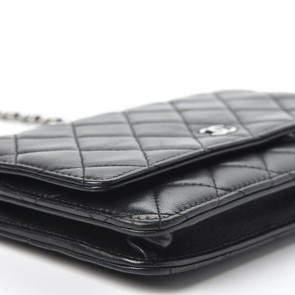 Chanel Lambskin Quilted Wallet On Chain WOC Black 5 of 11