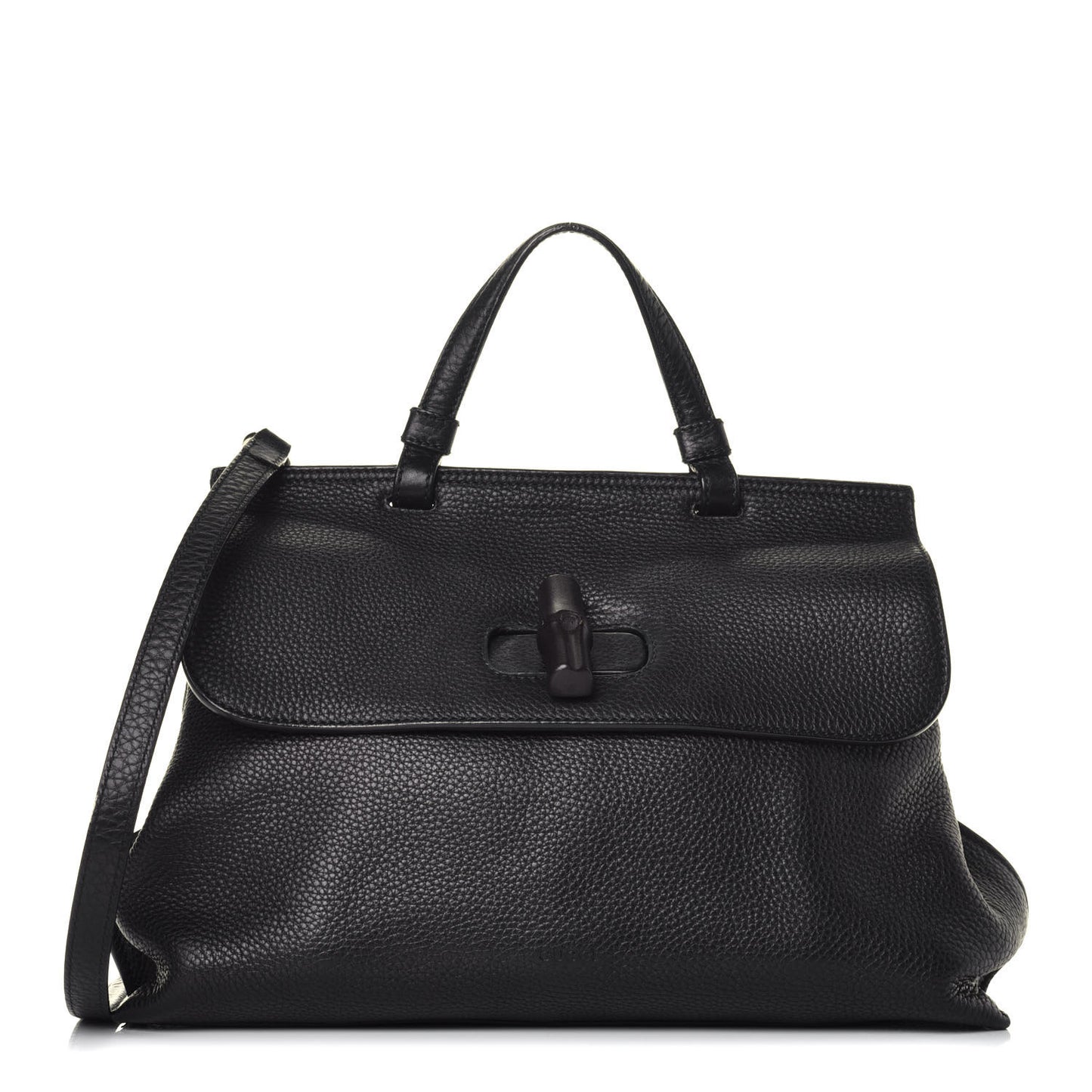 Cellarius Calfskin Medium Bamboo Daily Top Handle Bag Black