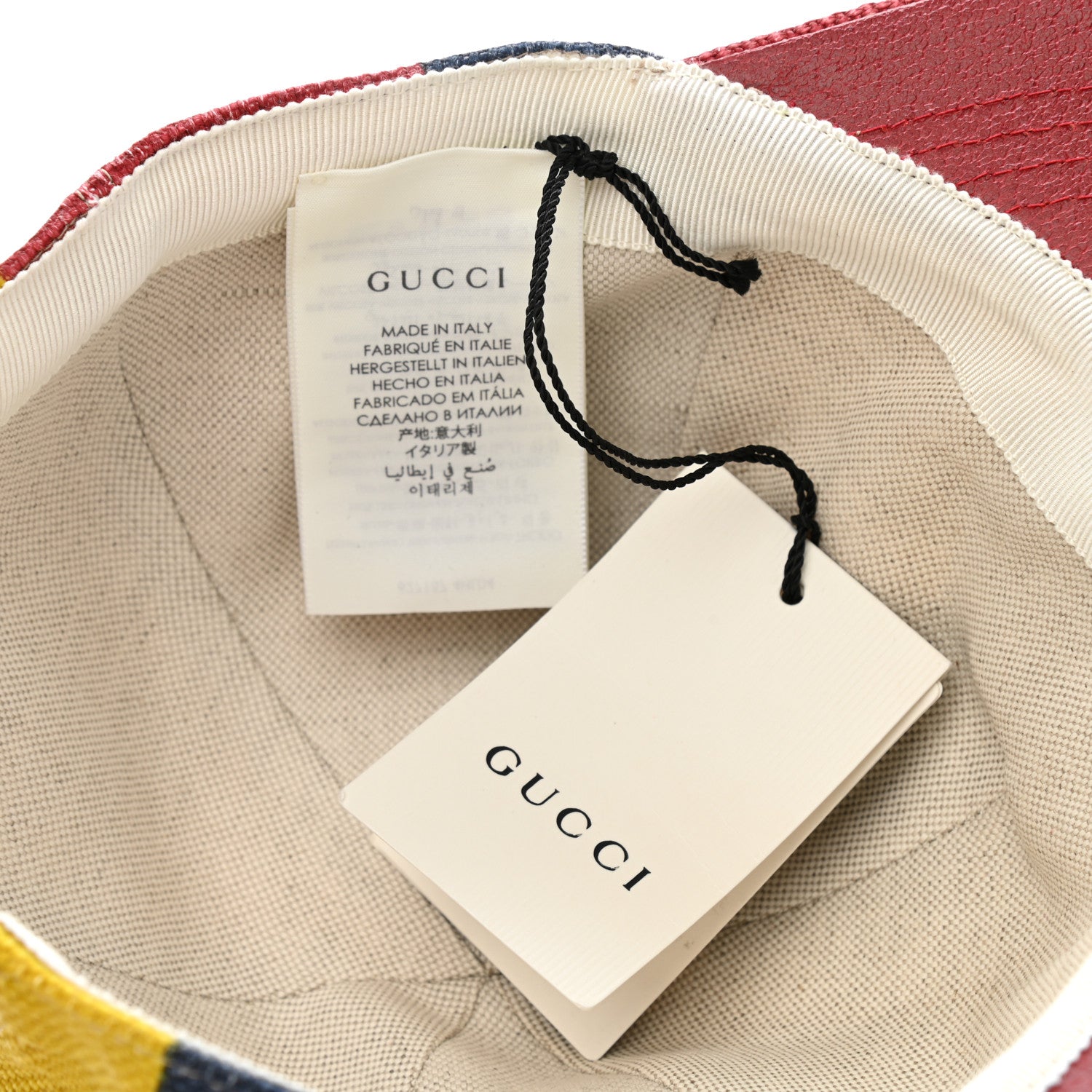 Gucci Canvas Marley Stripe Script Logo Patch Gucci 100 Baseball Hat Multicolor 9 of 9