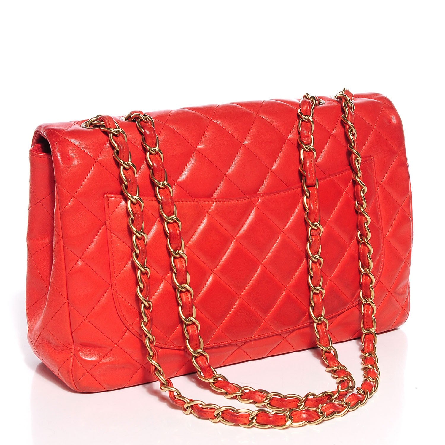 Chanel Lambskin Quilted Jumbo Single Flap Coral 3 of 8