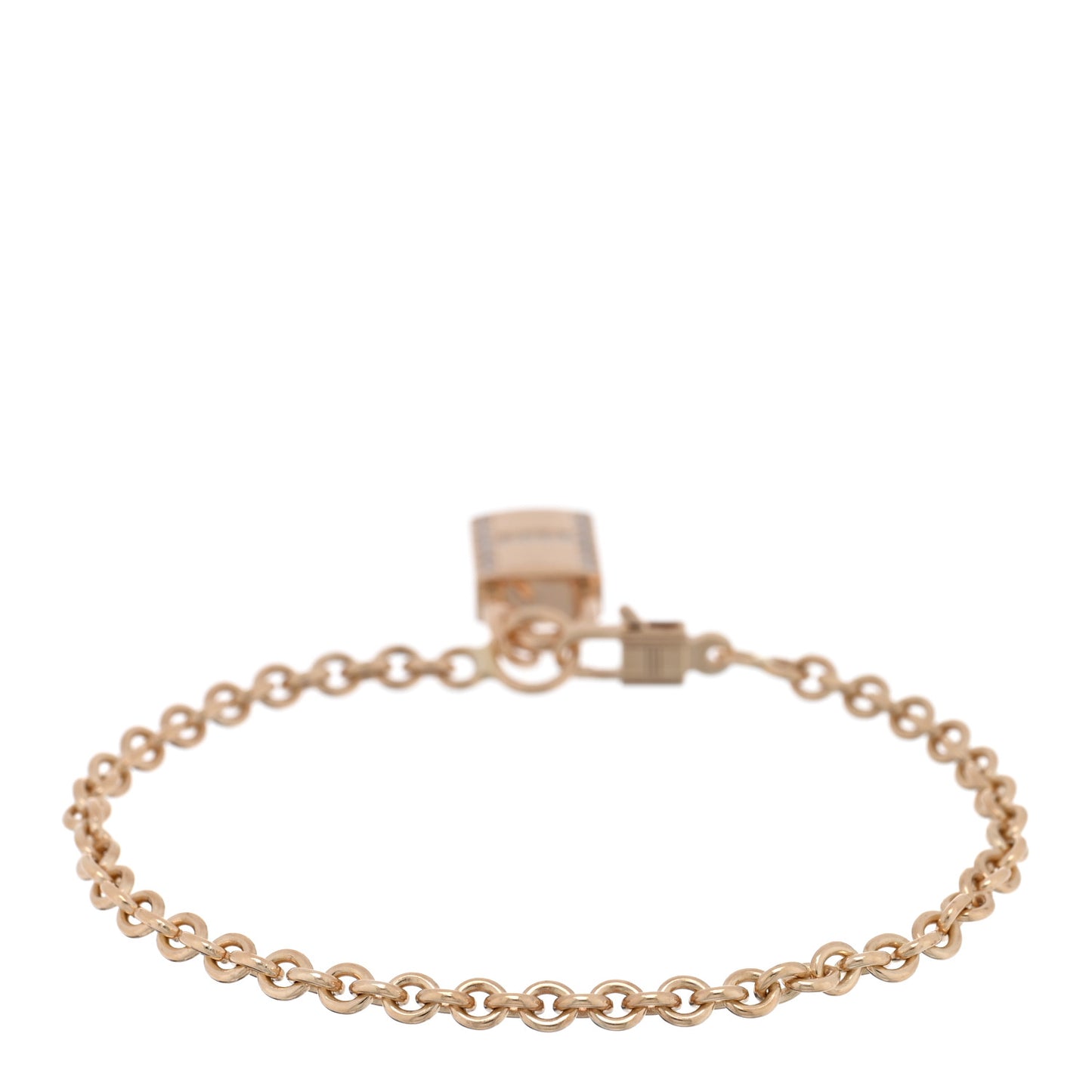 18K Rose Gold Diamond Amulettes Cadenas Bracelet SH