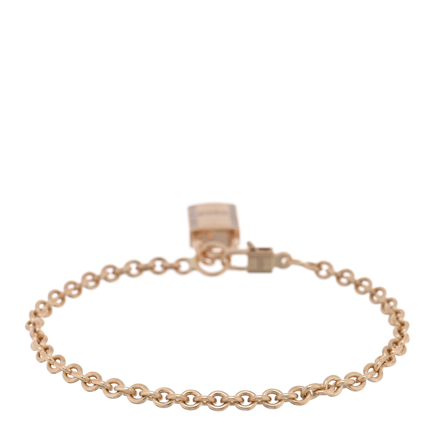 Hermes 18K Rose Gold Diamond Amulettes Cadenas Bracelet SH 2 of 3