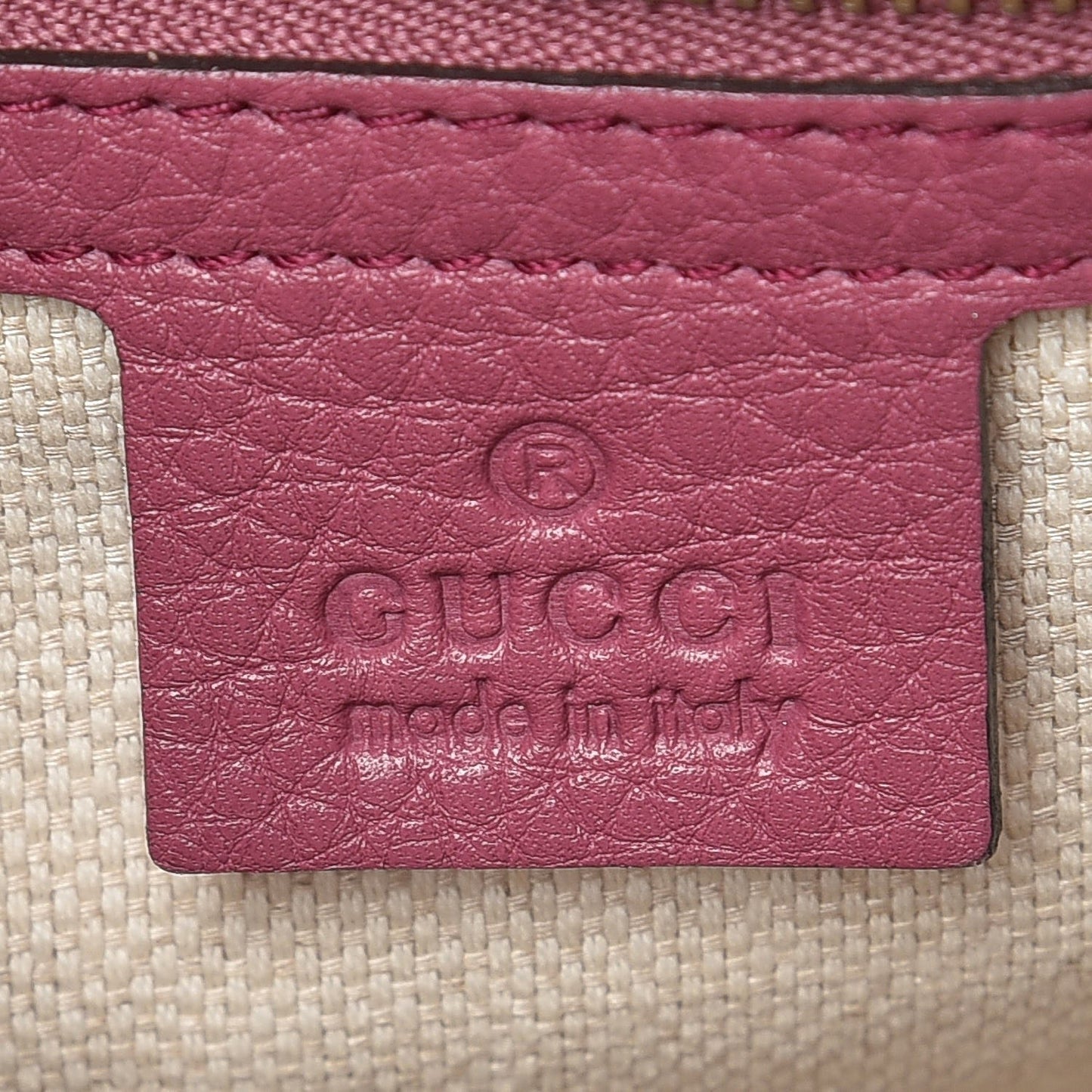 Pebbled Calfskin Small Soho Shoulder Bag Peonia Flower