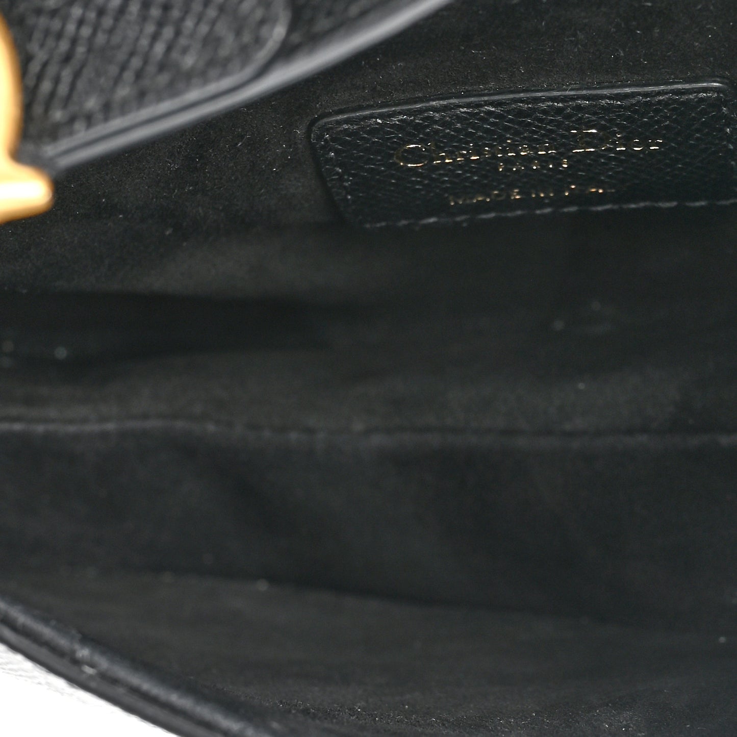 Grained Calfskin Mini Saddle Bag Black