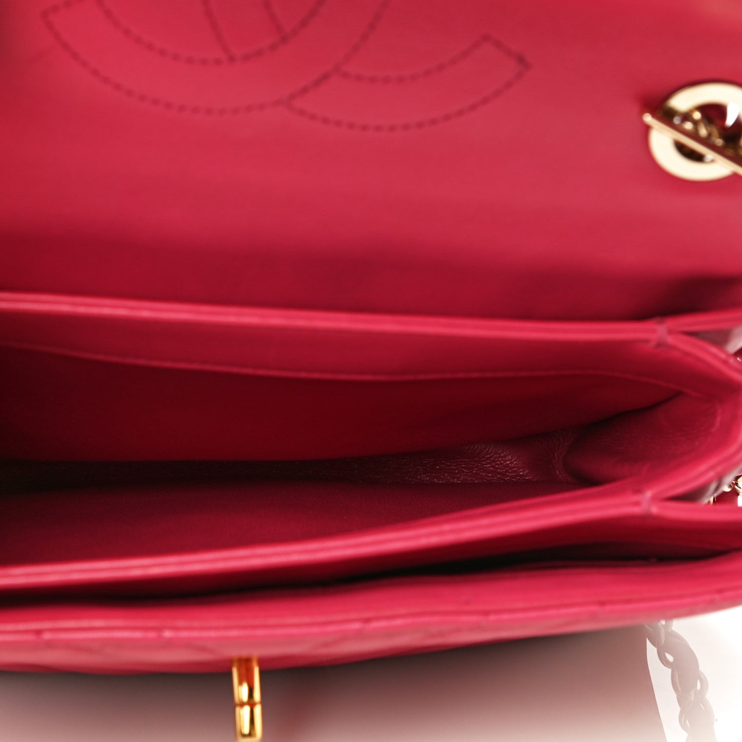 Lambskin Chevron Quilted Small Trendy CC Dual Handle Flap Bag Pink