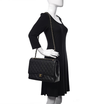 Chanel Caviar Quilted Maxi Single Flap Black 2 of 10