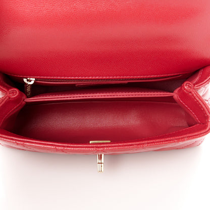 Chanel Caviar Quilted Mini Coco Handle Flap Red 5 of 11