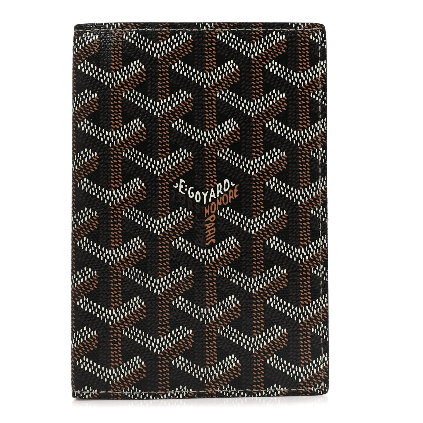 Goyardine Grenelle Passport Wallet Black Gold