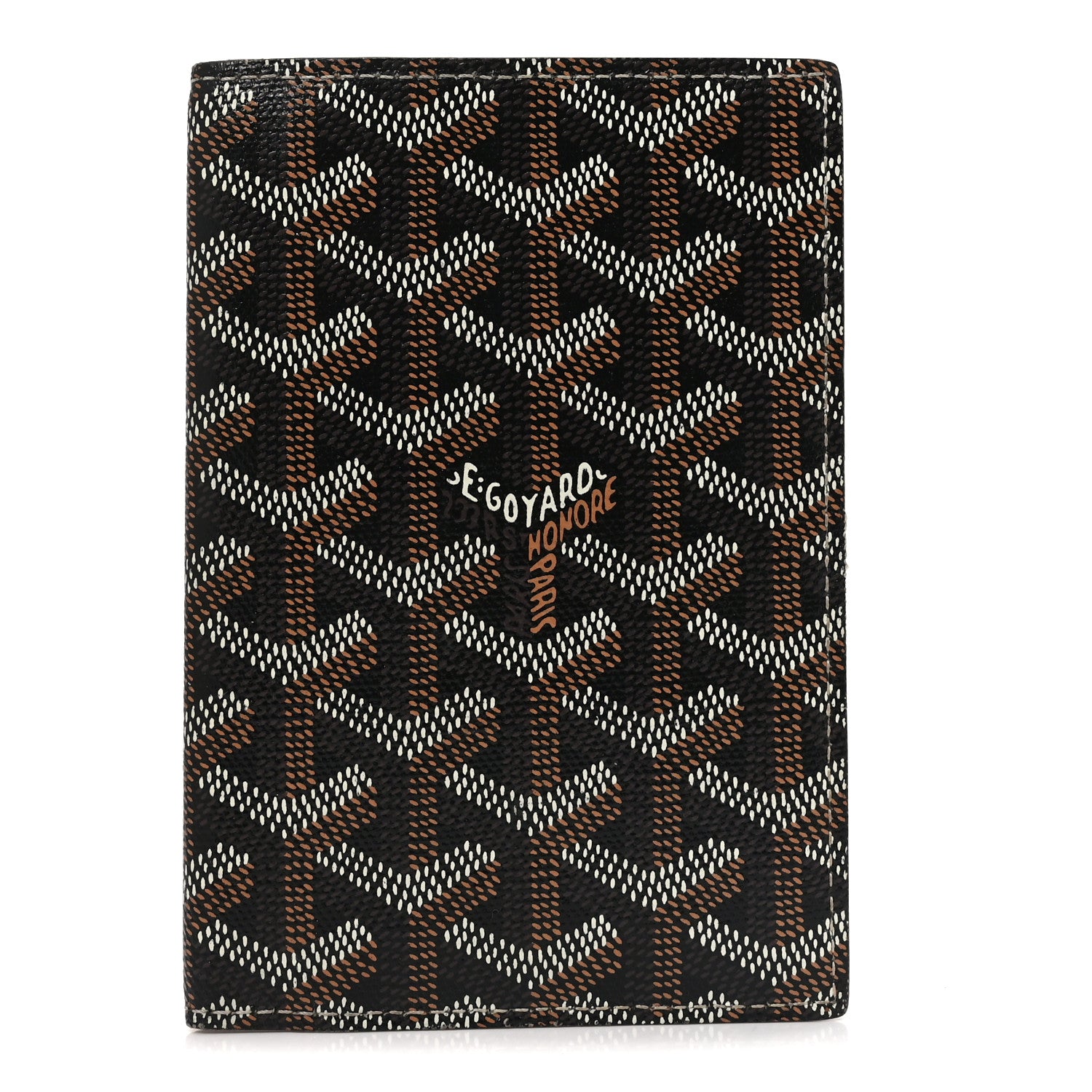 Goyard Goyardine Grenelle Passport Wallet Black Gold 1 of 6