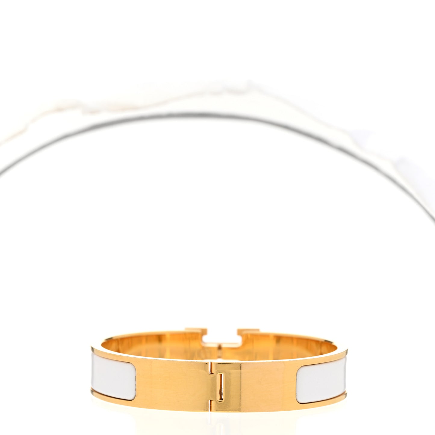 Enamel Narrow Clic Clac H Bracelet PM White