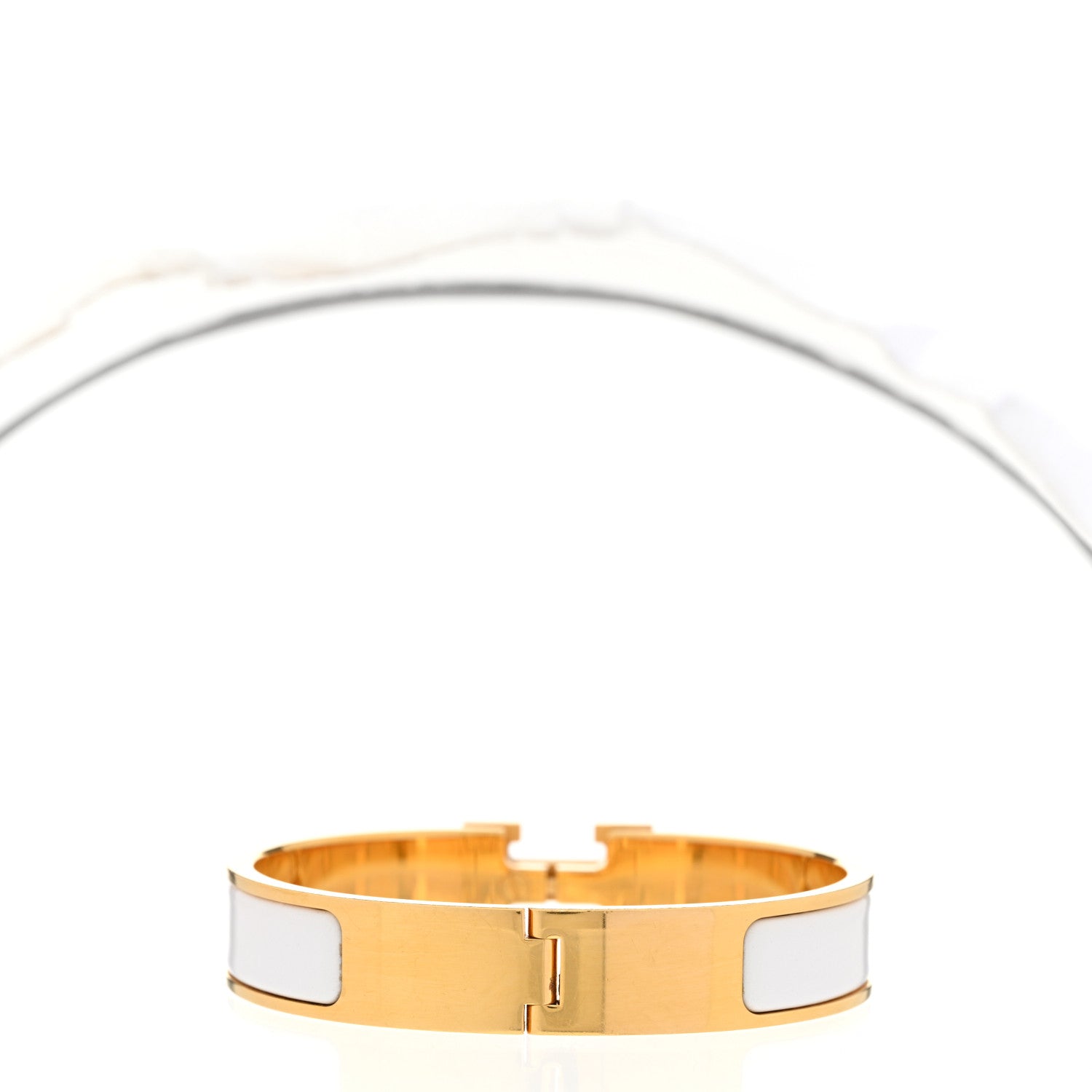 Hermes Enamel Narrow Clic Clac H Bracelet PM White 3 of 5