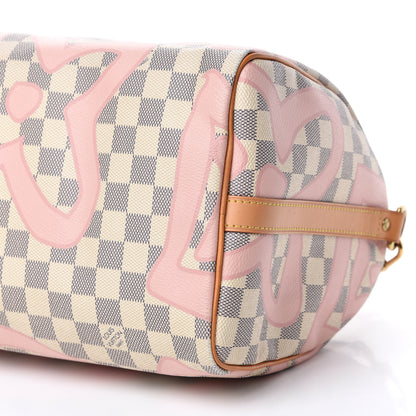 Louis Vuitton Damier Azur Tahitienne Speedy Bandouliere 30 Rose Ballerine 8 of 12