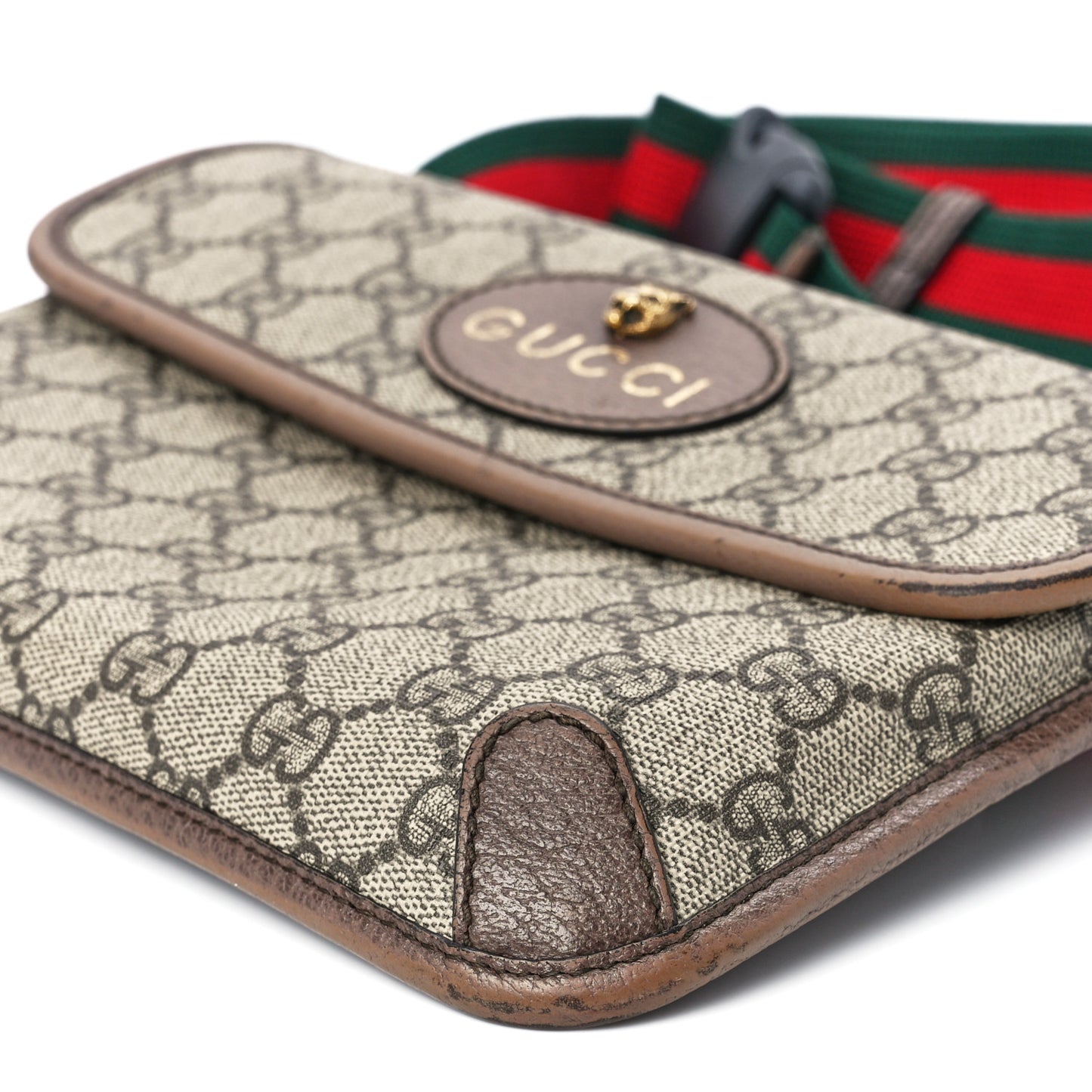 GG Supreme Monogram Neo Vintage Web Belt Bag Brown